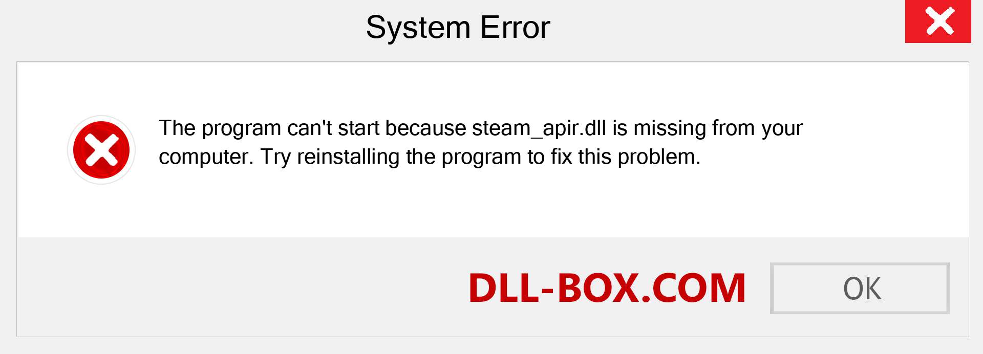  steam_apir.dll file is missing?. Download for Windows 7, 8, 10 - Fix  steam_apir dll Missing Error on Windows, photos, images